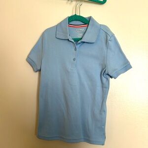 French Toast Uniform light blue polo button up shirt